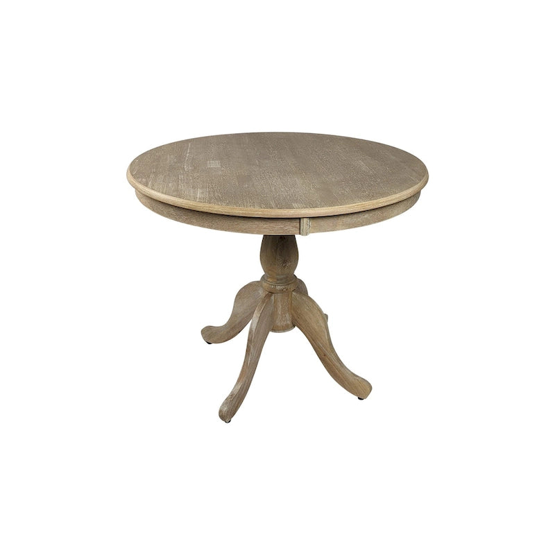 Table à manger ronde à pied central de 36 pouces avec piètement sculpté