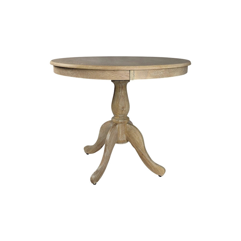 Table à manger ronde à pied central de 36 pouces avec piètement sculpté