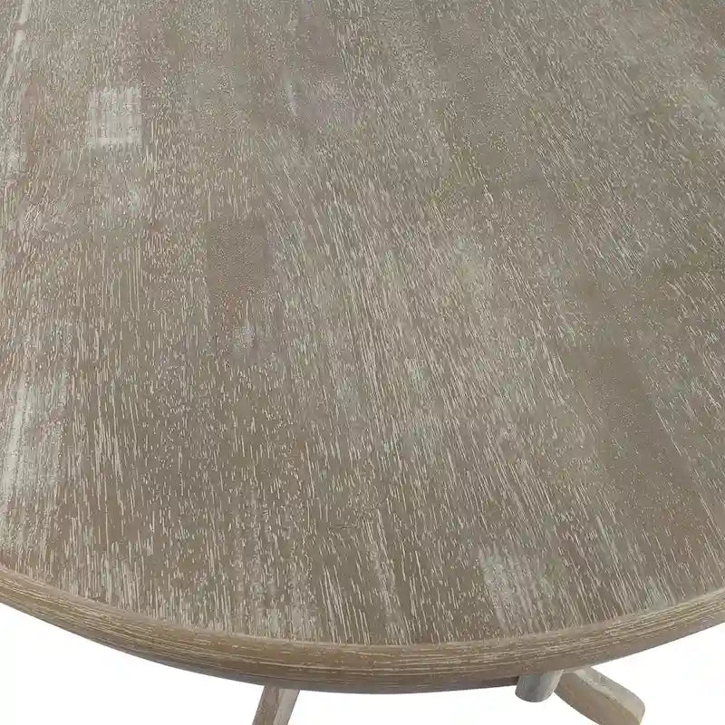 Table à manger ronde à pied central de 36 pouces avec piètement sculpté