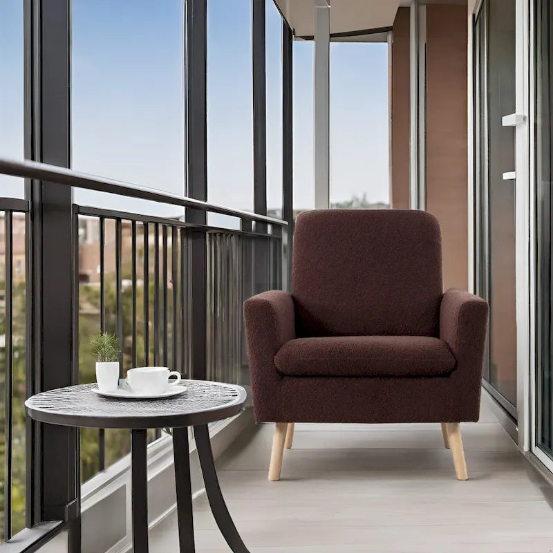Fauteuil d'appoint moderne du milieu du siècle avec pieds en chêne