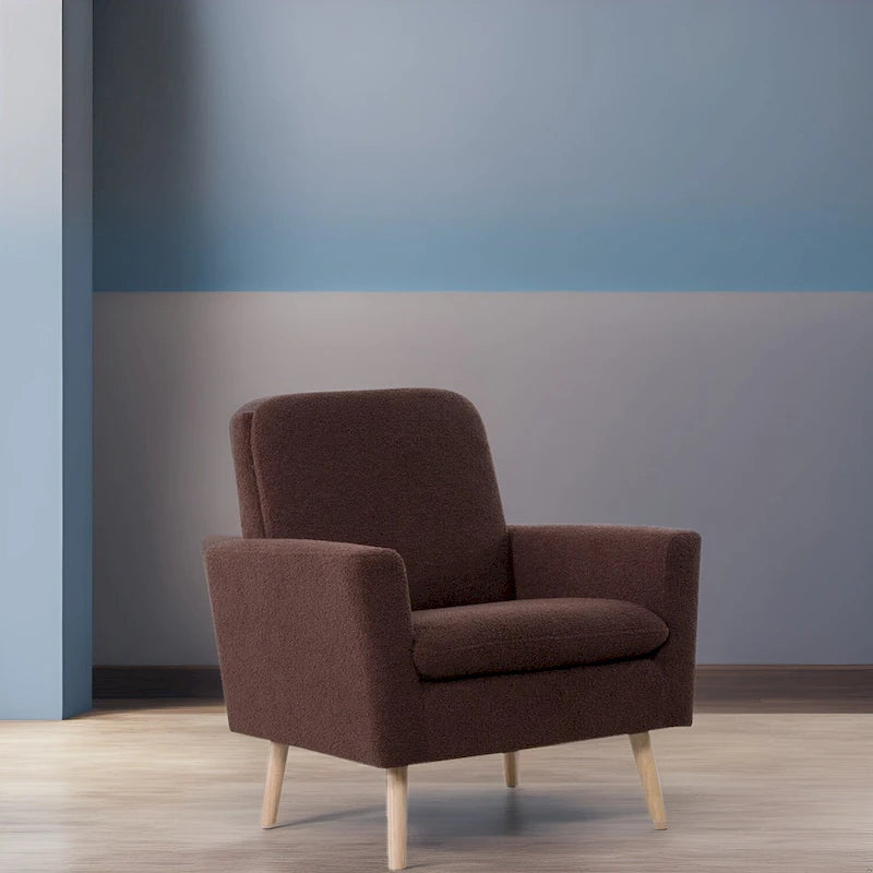 Fauteuil d'appoint moderne du milieu du siècle avec pieds en chêne