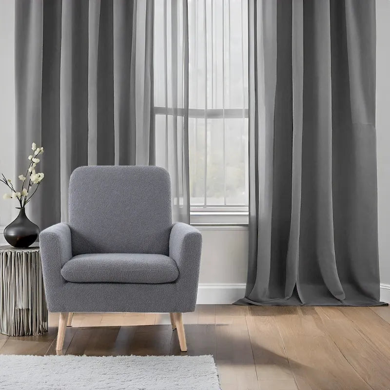 Fauteuil d'appoint moderne du milieu du siècle avec pieds en chêne