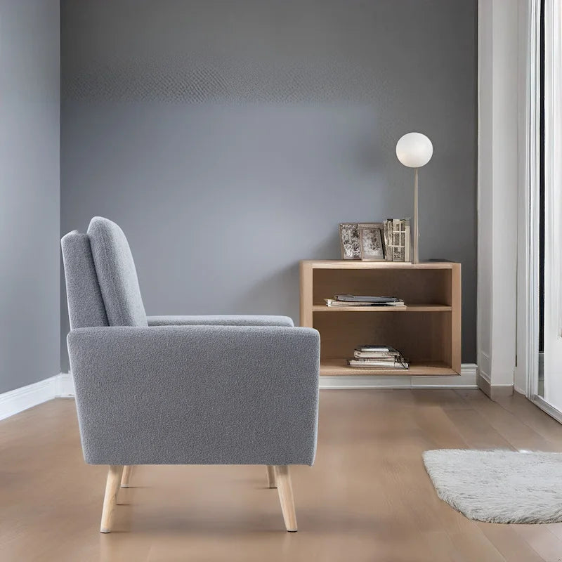 Fauteuil d'appoint moderne du milieu du siècle avec pieds en chêne