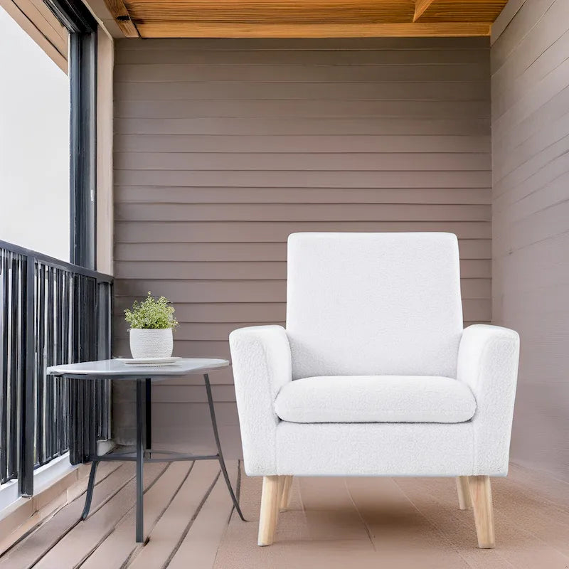 Fauteuil d'appoint moderne du milieu du siècle avec pieds en chêne