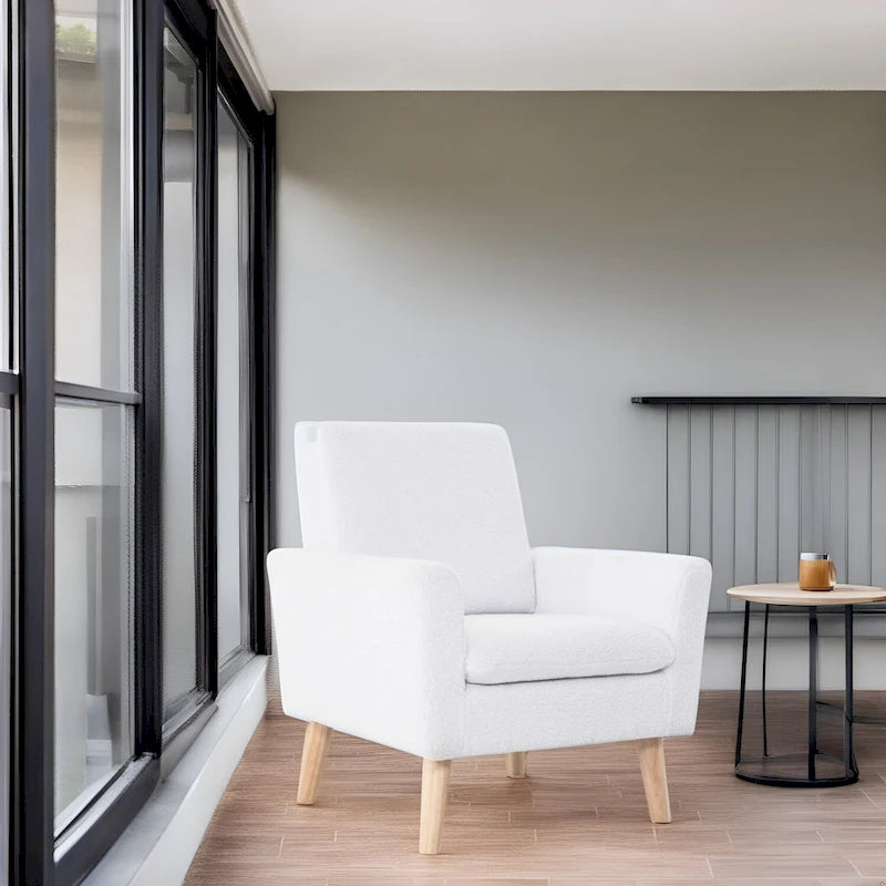 Fauteuil d'appoint moderne du milieu du siècle avec pieds en chêne