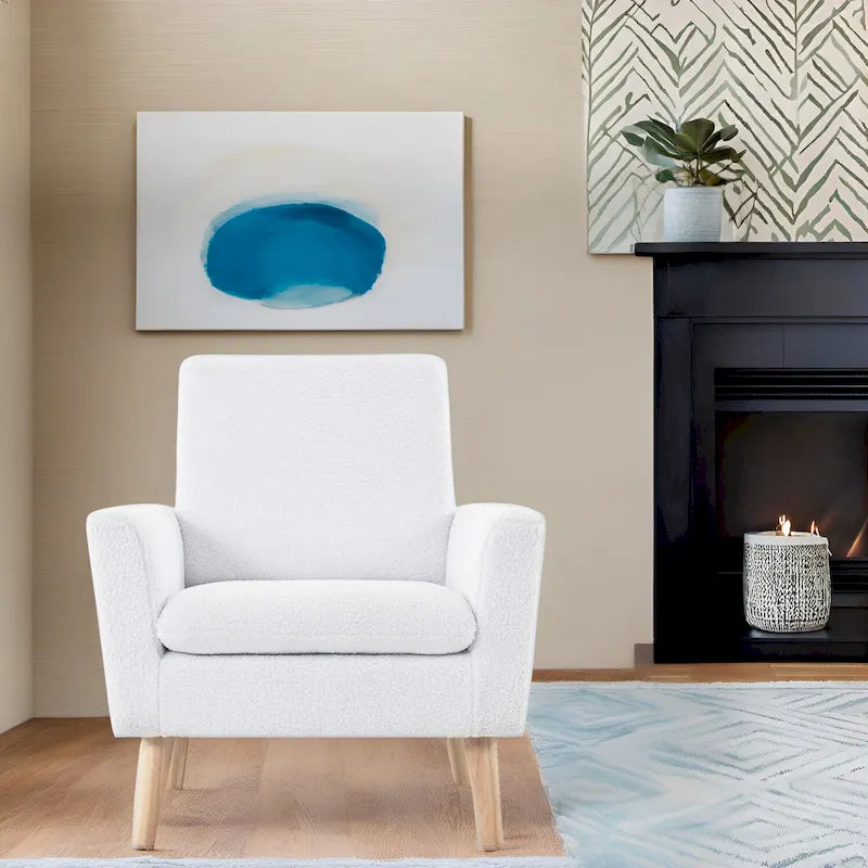 Fauteuil d'appoint moderne du milieu du siècle avec pieds en chêne