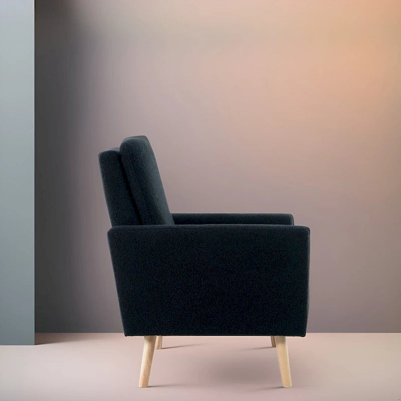 Fauteuil d'appoint moderne du milieu du siècle avec pieds en chêne