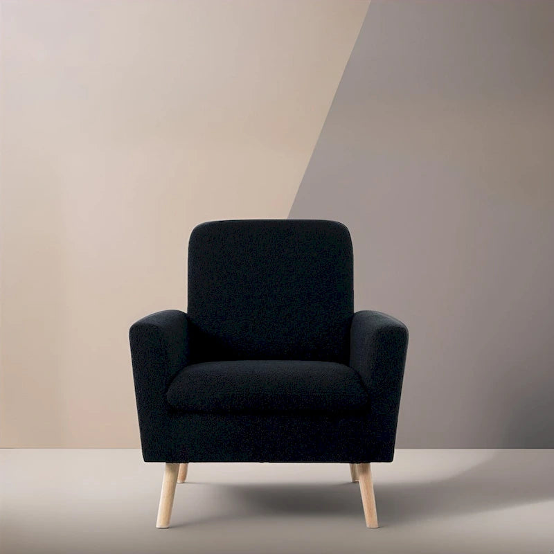 Fauteuil d'appoint moderne du milieu du siècle avec pieds en chêne