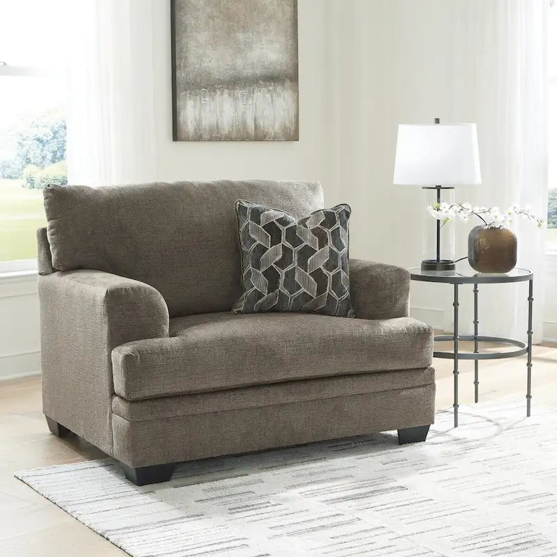Fauteuil d'appoint surdimensionné avec coussins réversibles – Fauteuil de salon ultra-doux et rembourré