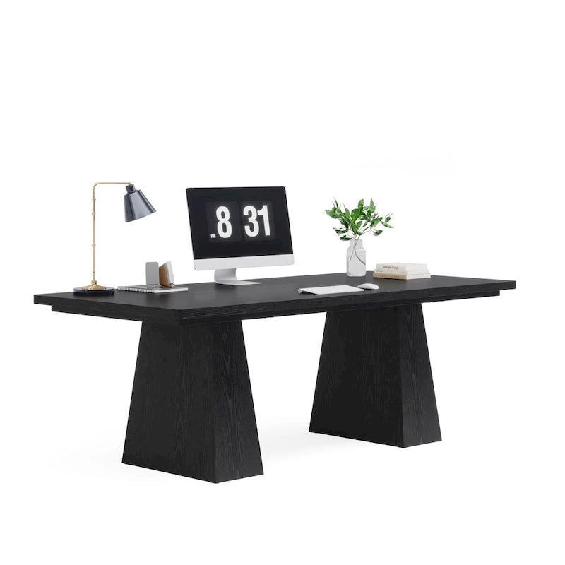 Bureau rustique en bois de 160 cm – Grande surface d'écriture et poste de travail informatique
