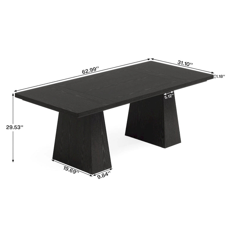 Bureau rustique en bois de 160 cm – Grande surface d'écriture et poste de travail informatique