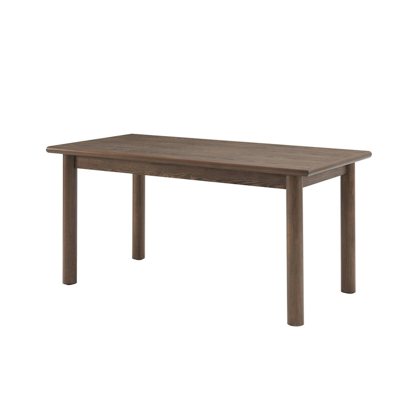 Table à manger rectangulaire 60 po de style moderne du milieu du siècle – Pieds en bois massif, 6 à 8 places