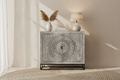 Handcrafted Mango Wood Cabinet in Interior Scene